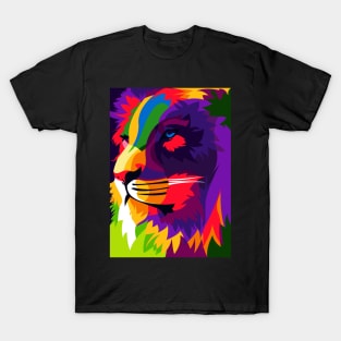 Colorful Lion In Pop Art Design T-Shirt